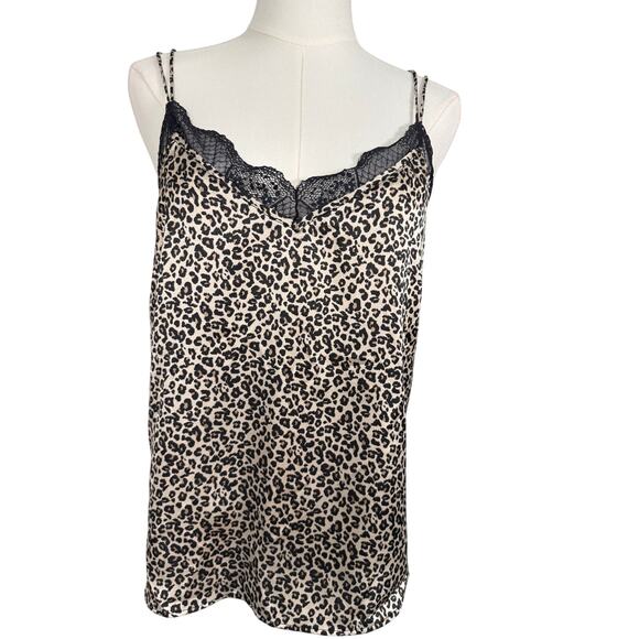 Abercrombie & Fitch Tops - Abercrombie & Fitch Leopard Print Lace Trim Cami Tank Top Size M